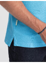 Ombre Clothing Pique trikotažiniai polo marškinėliai - mėlyni V3 S1746