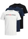 JACK & JONES Marškinėliai tamsiai mėlyna jūros spalva / raudona / juoda / balta