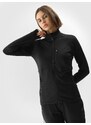 4F Moteriškas atsegamas bėgimo bekele džemperis be gobtuvo - juodas