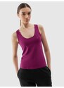 4F Moteriški Top slim lygus marškinėliai - violetiniai
