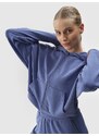 4F Moteriškas sportinis atsegamas džemperis su modalio priemaiša - tamsiai mėlynas