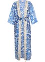 IZIA Kimono smėlio spalva / mėlyna / rožinė / balta