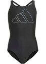 ADIDAS PERFORMANCE Sportinis maudymosi kostiumėlis 'Big Bars' kremo / mėlyna / pilka / juoda