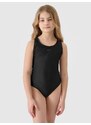 4F Vientisas plaukimo kostiumėlis mergaitėms - juodas
