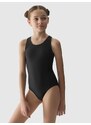 4F Vientisas plaukimo kostiumėlis mergaitėms - juodas