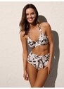 Ysabel Mora liekninantis bikini maudymosi kostiumėlis "Vileta Moss - Beige Flower Print"