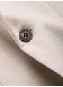 Ombre Clothing Vyriškas reguliaraus kirpimo švarkas su linu - kreminis V1 OM-BLZB-0128