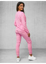 Pudrinis rožinis moteriškas veliūrinis sportinis kostiumas OZONEE O/8C1173/38Z