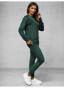 Tamsiai-žalia moteriškas veliūrinis sportinis kostiumas OZONEE O/8C1173/9Z