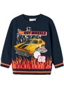 NAME IT Megztinis be užsegimo 'NMMJAKI HOTWHEELS' tamsiai mėlyna / geltona / oranžinė / balta